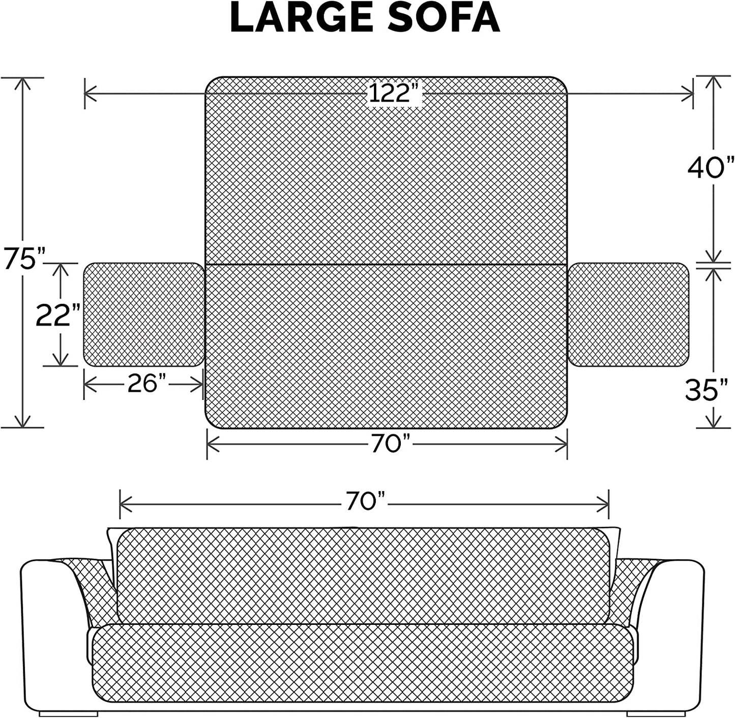 Furniture Cover for Dogs and Cats - Water-Resistant Living Room Furniture Protector for Chairs, Recliners, Loveseats, & Sofas - Multiple Colors, Sizes, & Styles